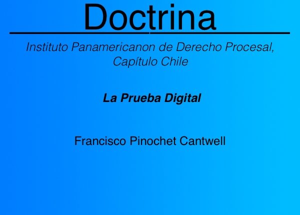 La prueba digital - Francisco Pinochet Cantwell